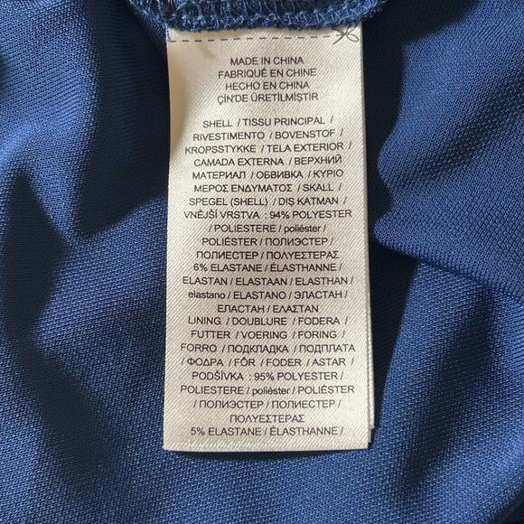 RALPH LAUREN Women’s Blue Sleeveless Fit & Flare Jersey Dress Round Neck Sz. 16 - Picture 16 of 16